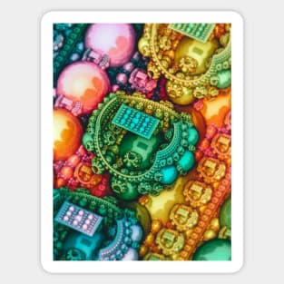 In the Garden. Psychedelic Colorful Abstract Art Sticker